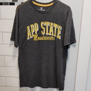 Colosseum Charcoal Gray App State Mountaineers Tee with Yellow Accents